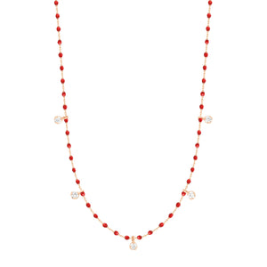 Gigi Clozeau - Mini Gigi Poppy necklace, Rose Gold 5 diamond, 21.7"