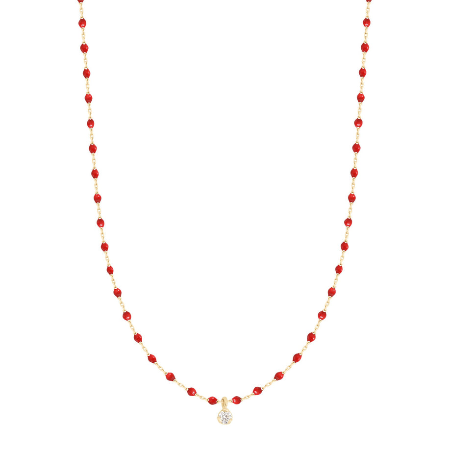 Gigi Clozeau - Mini Gigi Poppy necklace, Yellow Gold 1 Diamond, 15.7