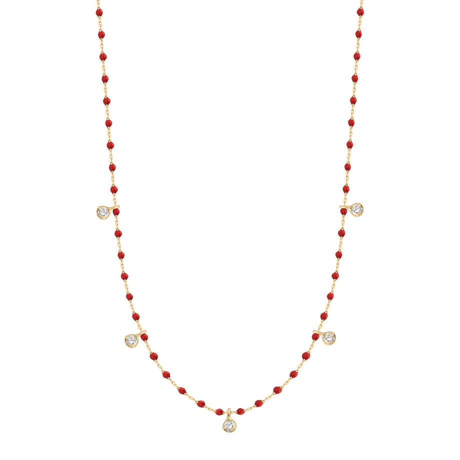 Gigi Clozeau - Mini Gigi Poppy necklace, Yellow Gold 5 diamond, 21.7