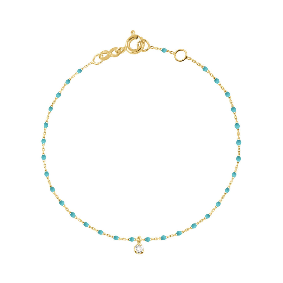 Gigi Clozeau - Mini Gigi Turquoise Green bracelet, Yellow Gold 1 Diamond, 6.7