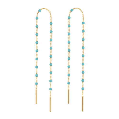 Gigi Clozeau - Mini Gigi Turquoise Green earrings, Yellow Gold