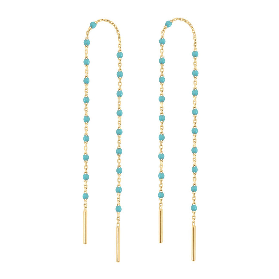Gigi Clozeau - Mini Gigi Turquoise Green earrings, Yellow Gold