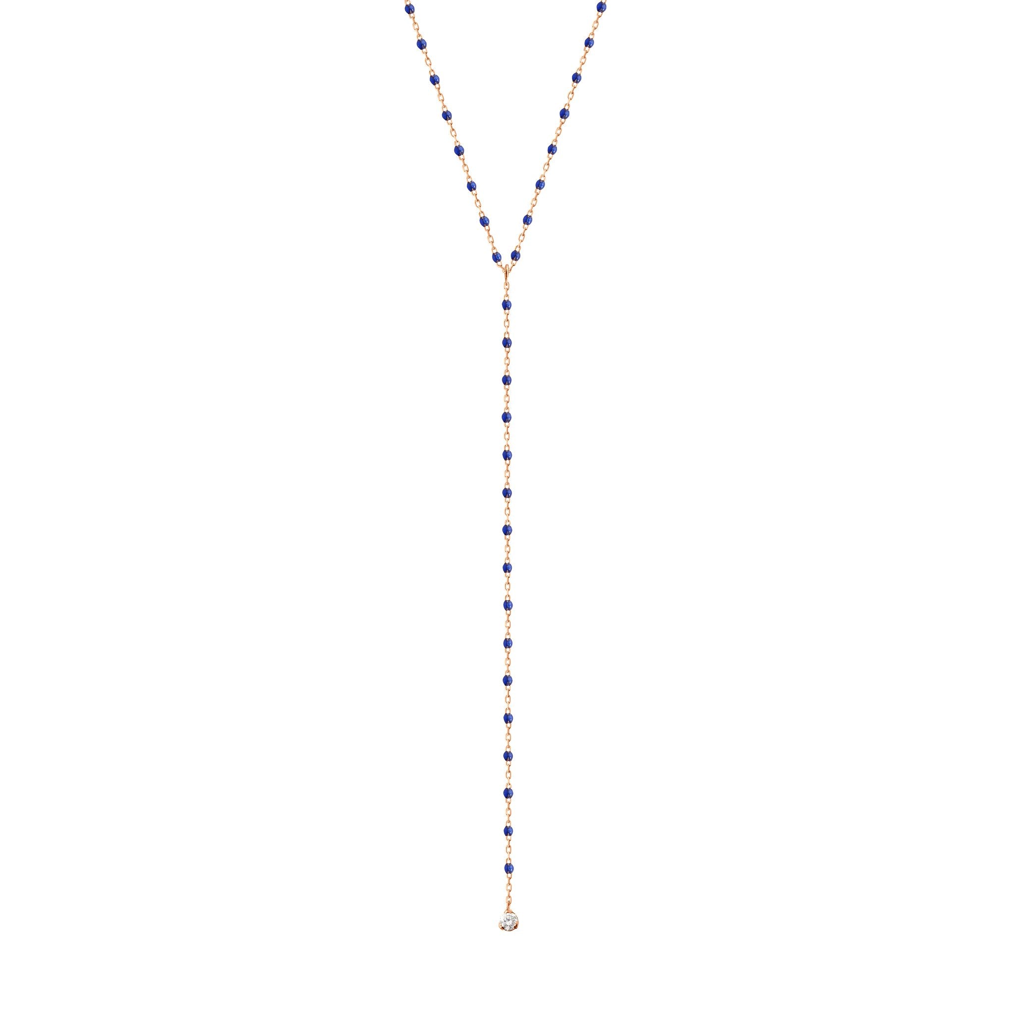 Gigi Clozeau - Mini Gigi Y Party Lapis necklace, Rose Gold, 19.7"