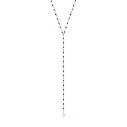 Gigi Clozeau - Mini Gigi Y Party Lapis necklace, Rose Gold, 19.7