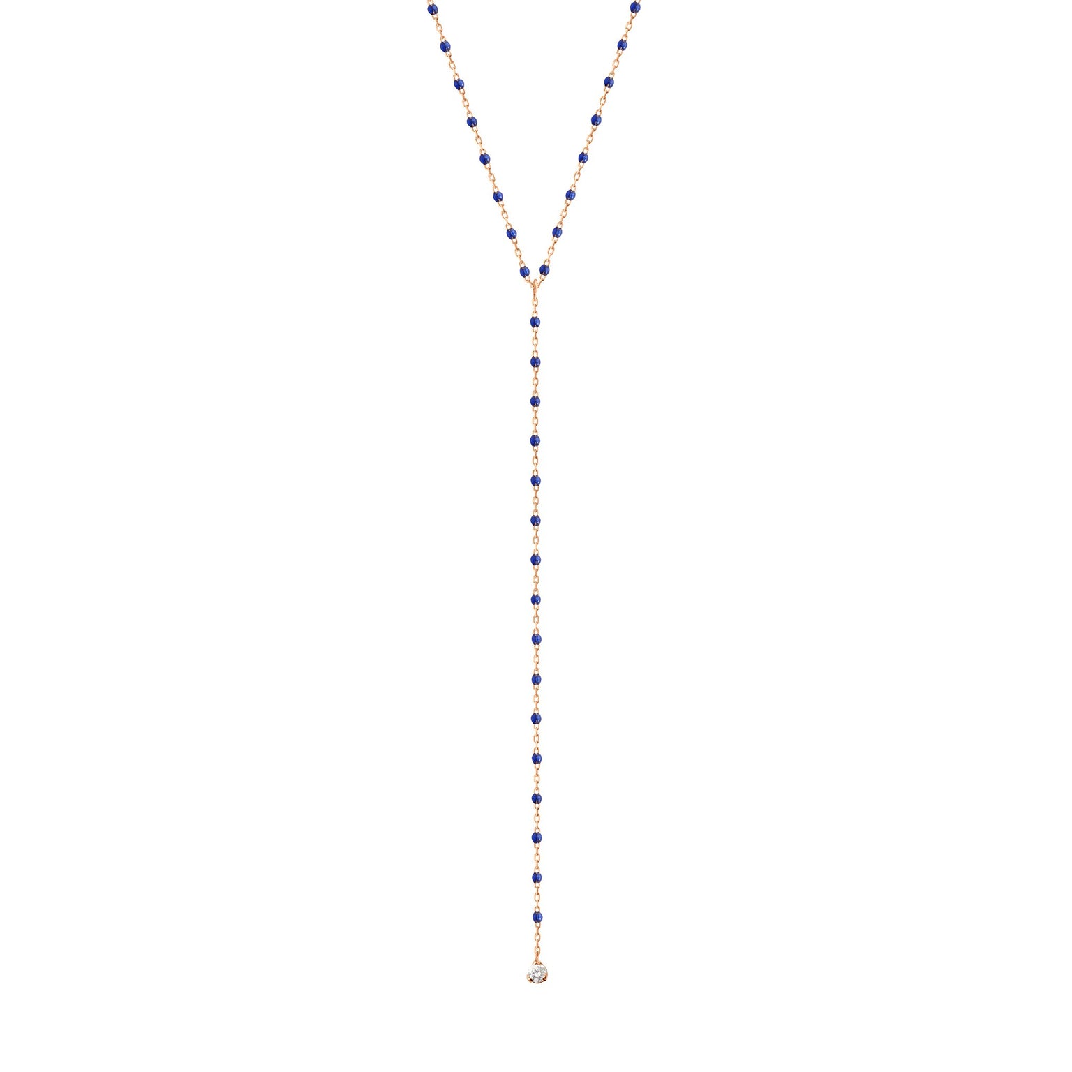 Gigi Clozeau - Mini Gigi Y Party Lapis necklace, Rose Gold, 19.7"
