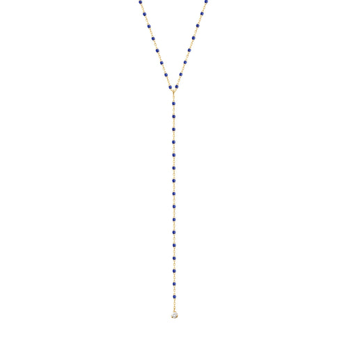 Gigi Clozeau - Mini Gigi Y Party Lapis necklace, Yellow Gold, 19.7