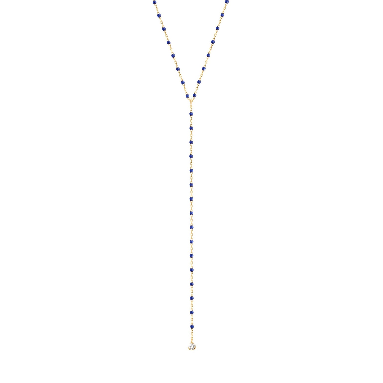 Gigi Clozeau - Mini Gigi Y Party Lapis necklace, Yellow Gold, 19.7"