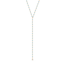 Gigi Clozeau - Mini Gigi Y Party Turquoise necklace, Rose Gold, 19.7"