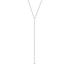 Gigi Clozeau - Mini Gigi Y Party Turquoise necklace, Rose Gold, 19.7"