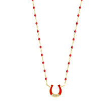 Gigi Clozeau - Mini Horseshoe Diamond Poppy necklace, Yellow Gold, 16.5"