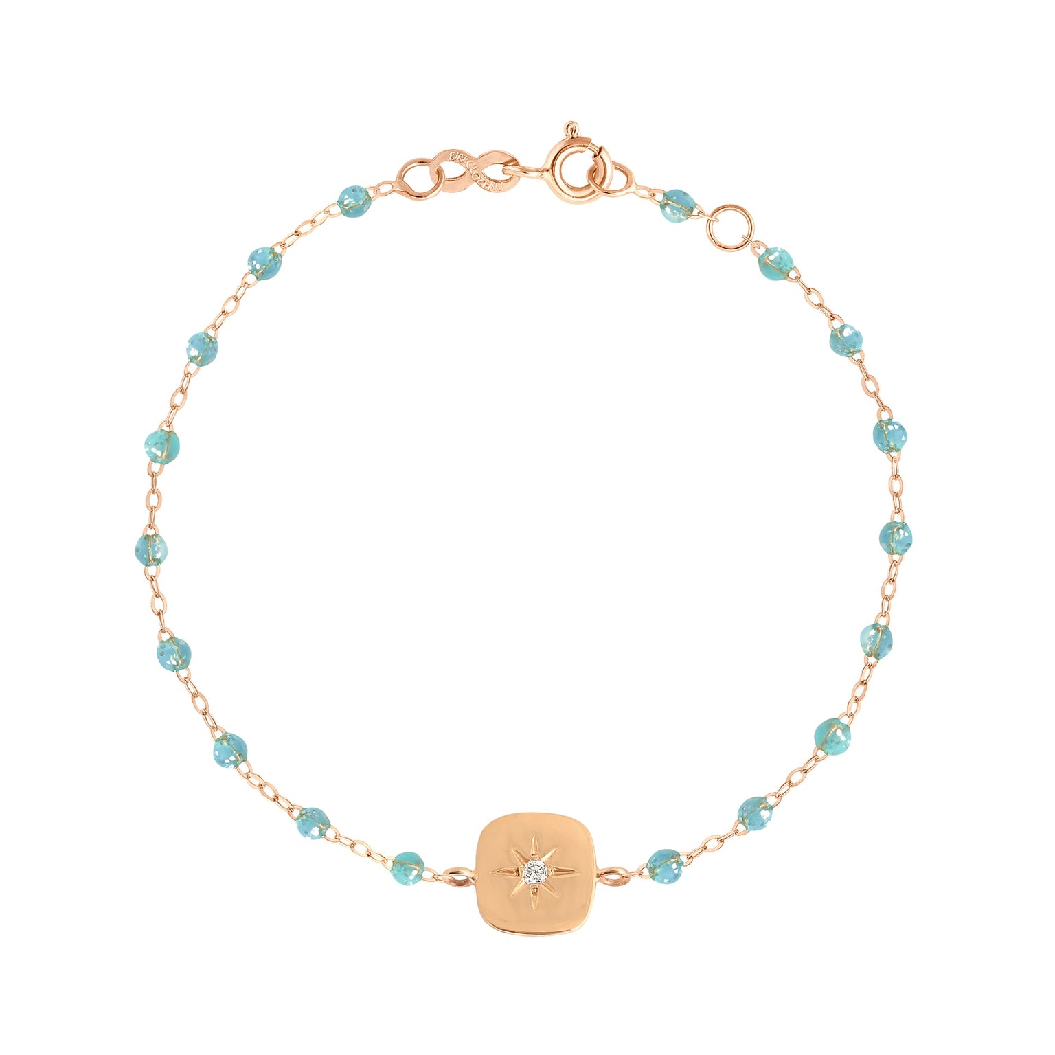 Gigi Clozeau - Miss Gigi Aqua diamond bracelet, Rose Gold, 6.7"