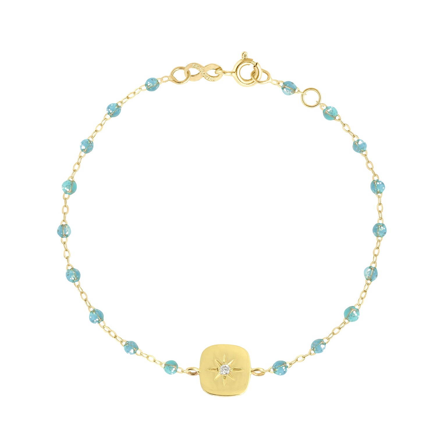 Gigi Clozeau - Miss Gigi Aqua diamond bracelet, Yellow Gold, 6.7"