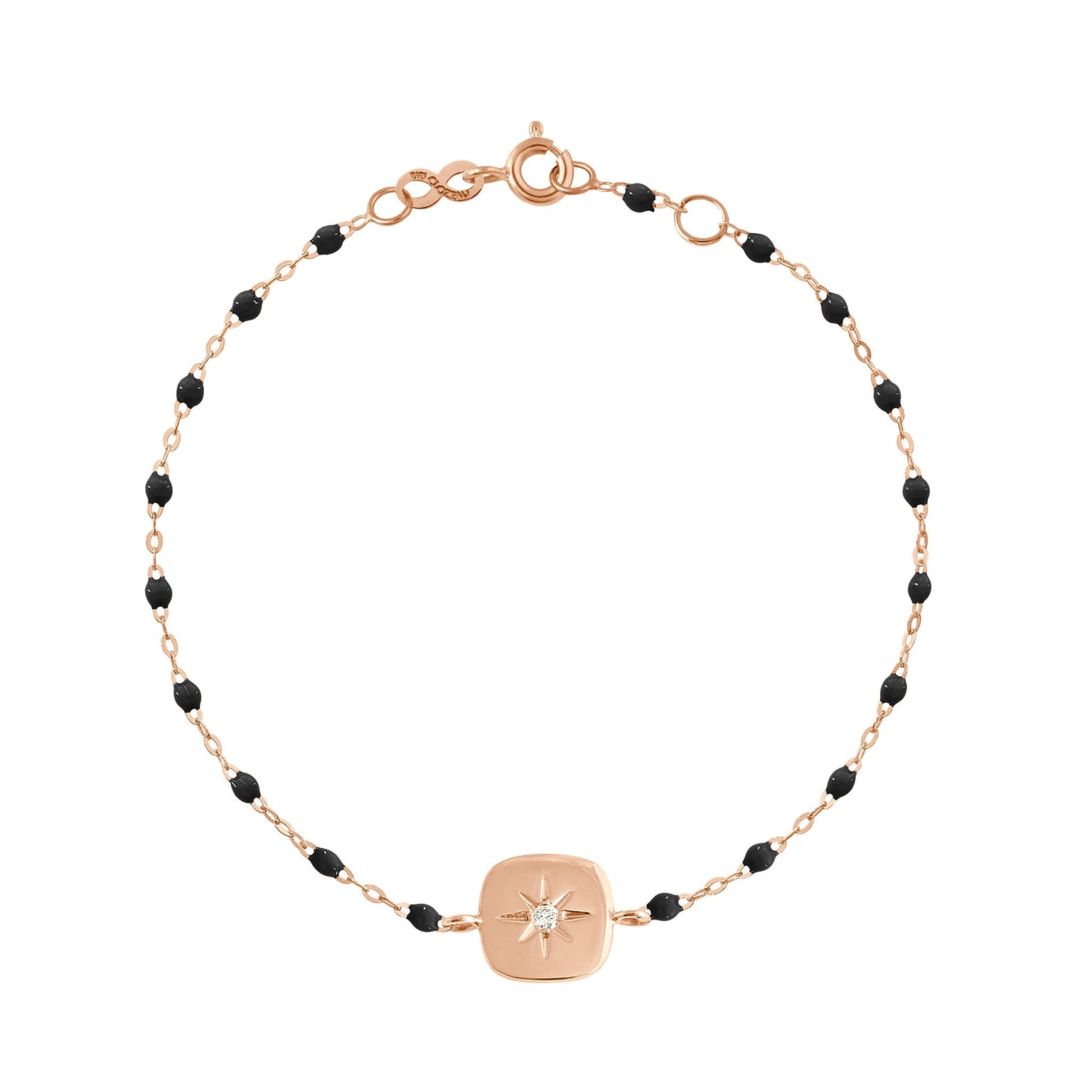 Gigi Clozeau - Miss Gigi Black diamond bracelet, Rose Gold, 6.7"