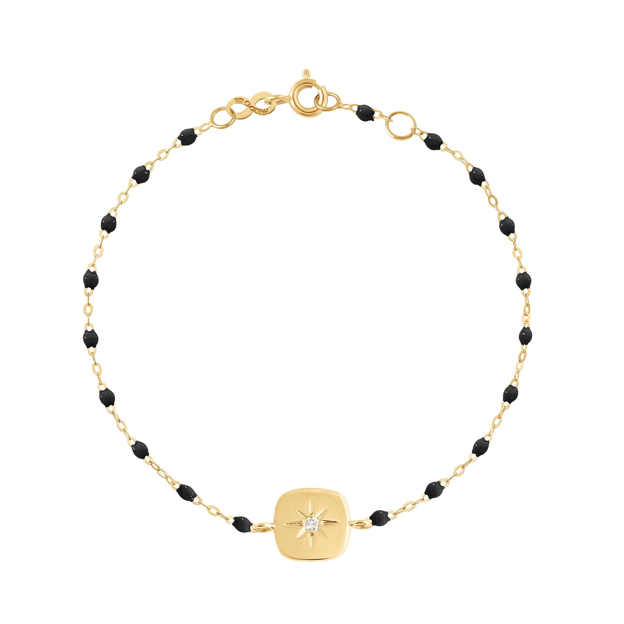 Gigi Clozeau - Miss Gigi Black diamond bracelet, Yellow Gold, 6.7"