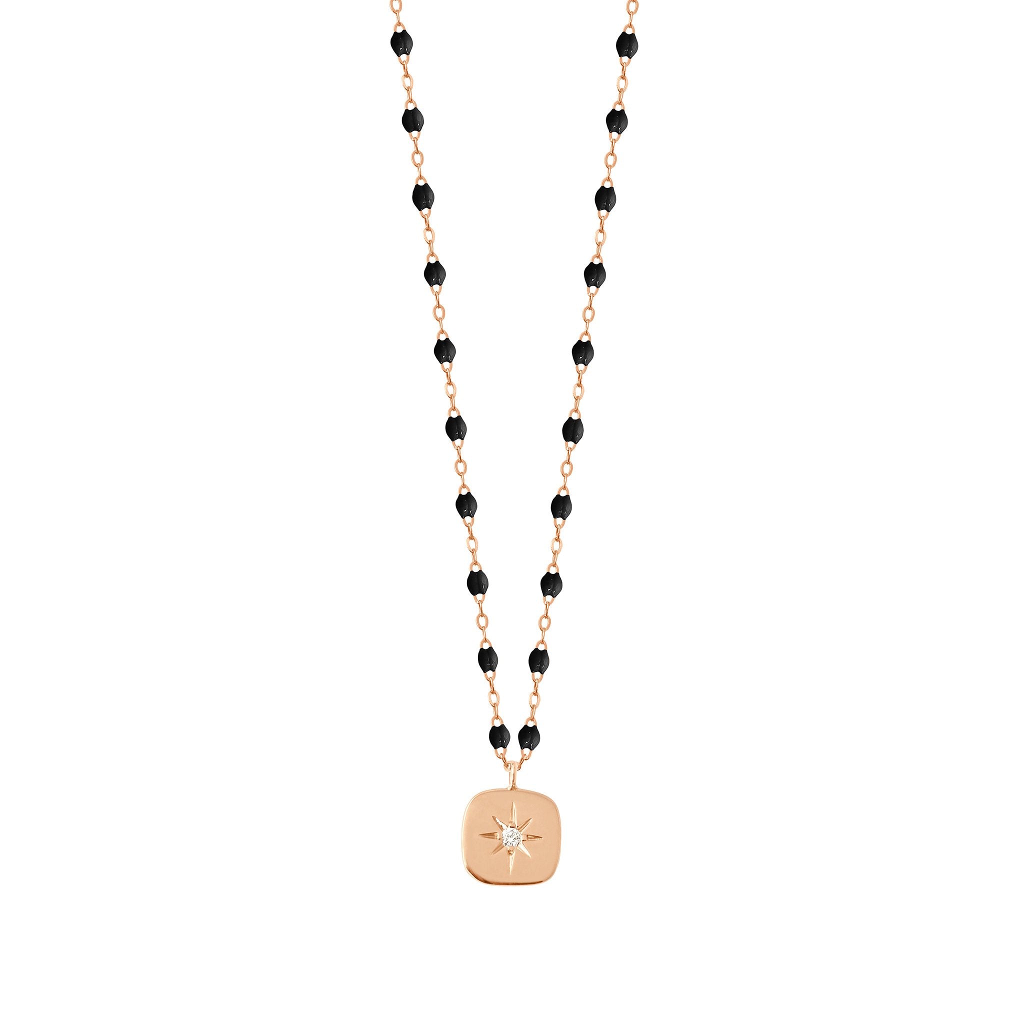Gigi Clozeau - Miss Gigi Black diamond necklace, Rose Gold, 16.5"