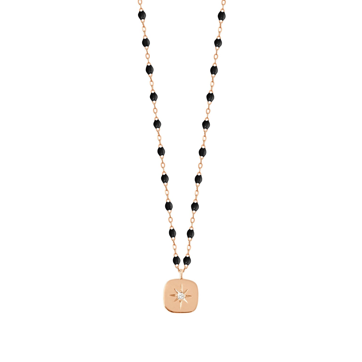Gigi Clozeau - Miss Gigi Black diamond necklace, Rose Gold, 16.5"