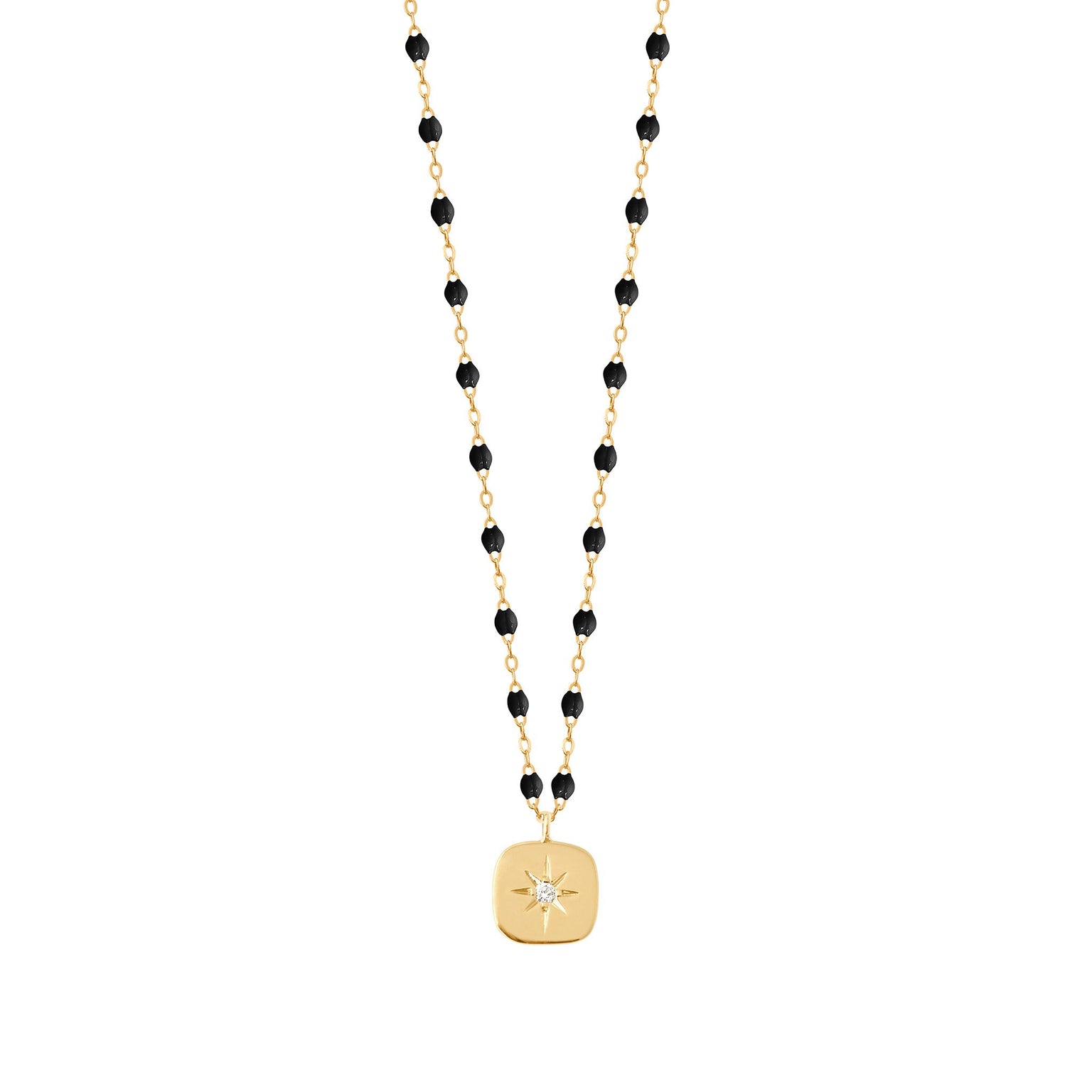 Gigi Clozeau - Miss Gigi Black diamond necklace, Yellow Gold, 16.5"
