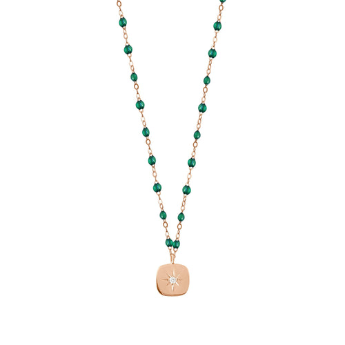 Gigi Clozeau - Miss Gigi Emerald diamond necklace, Rose Gold, 16.5