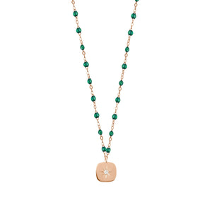 Gigi Clozeau - Miss Gigi Emerald diamond necklace, Rose Gold, 16.5"