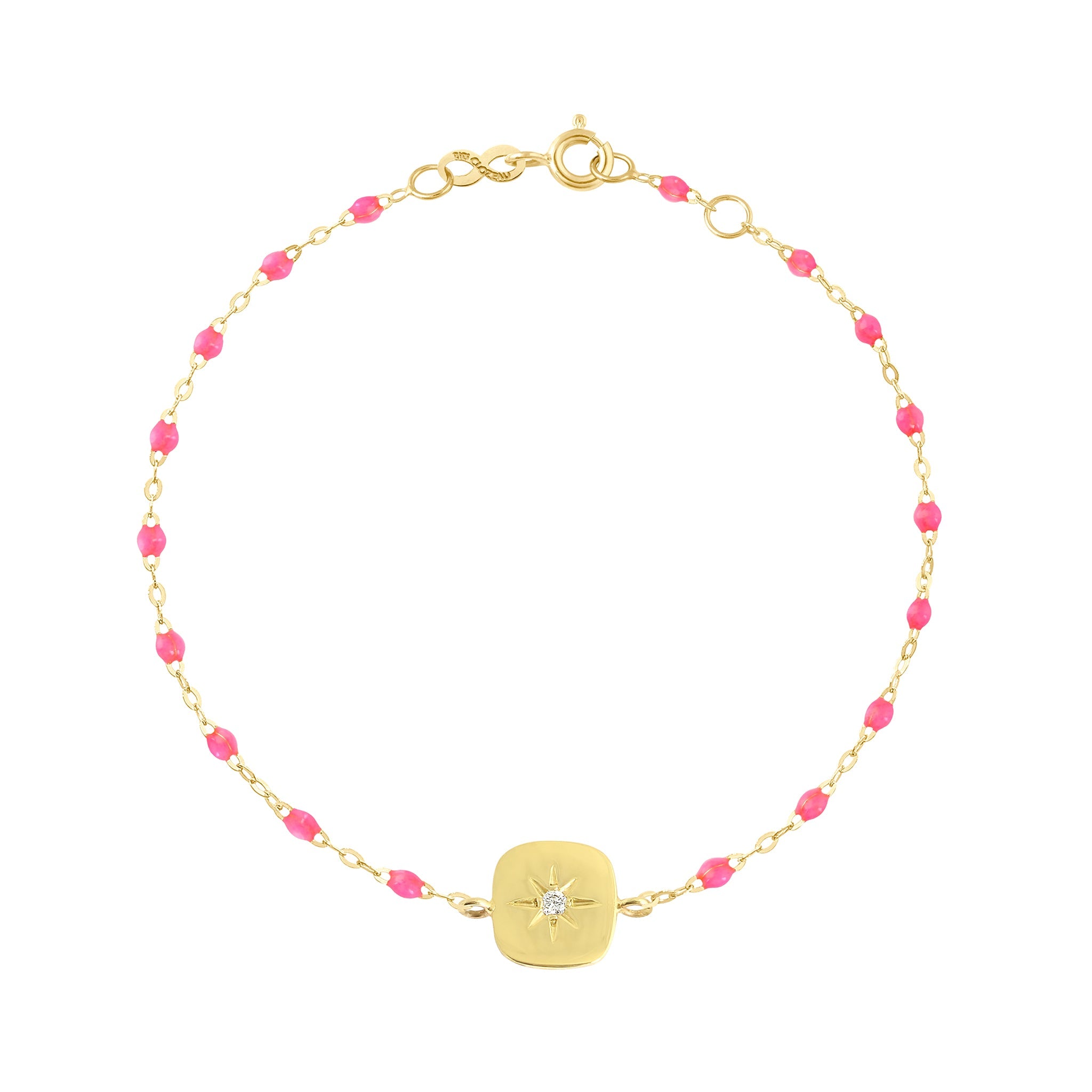 Gigi Clozeau - Miss Gigi Pink diamond bracelet, Yellow Gold, 6.7"