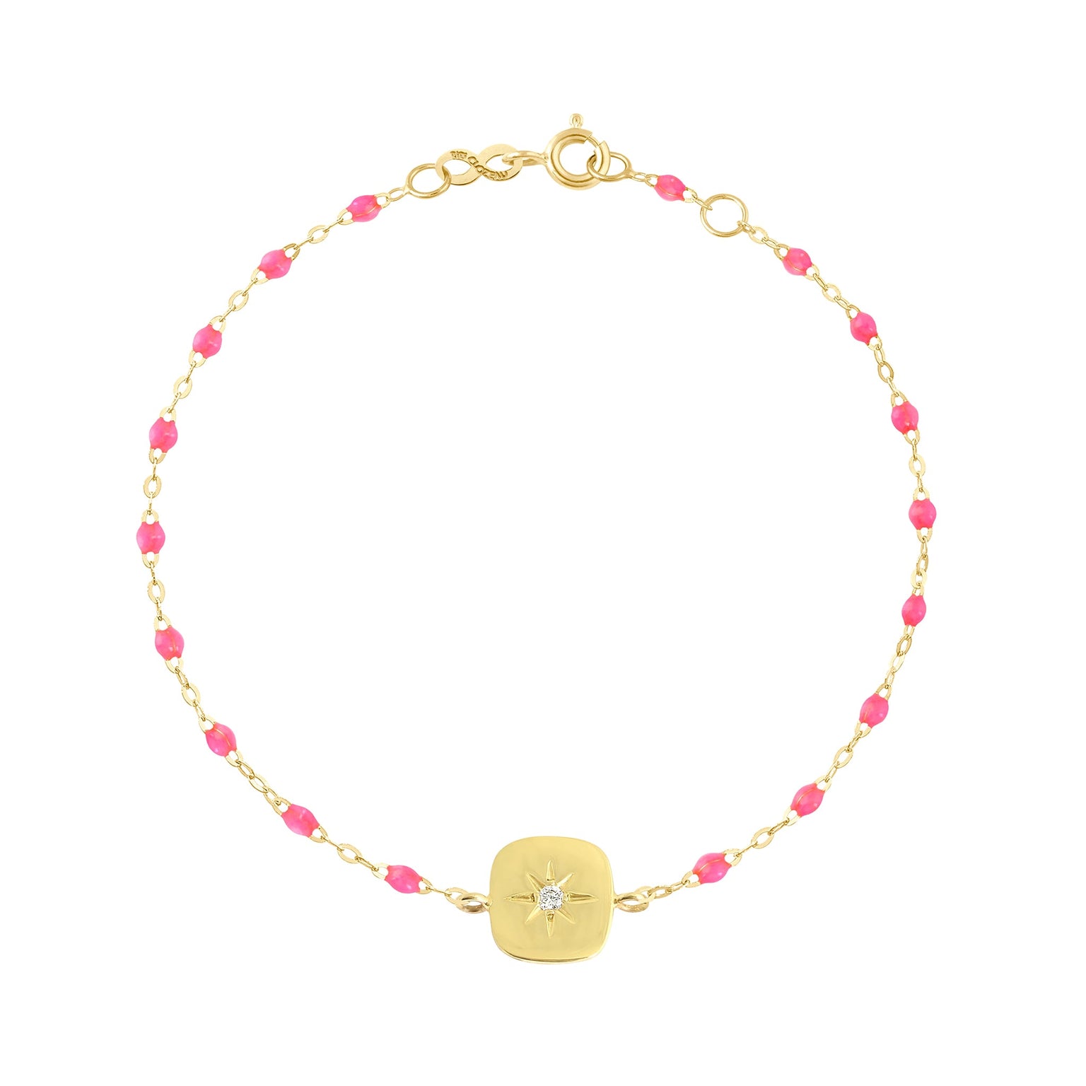 Gigi Clozeau - Miss Gigi Pink diamond bracelet, Yellow Gold, 6.7"