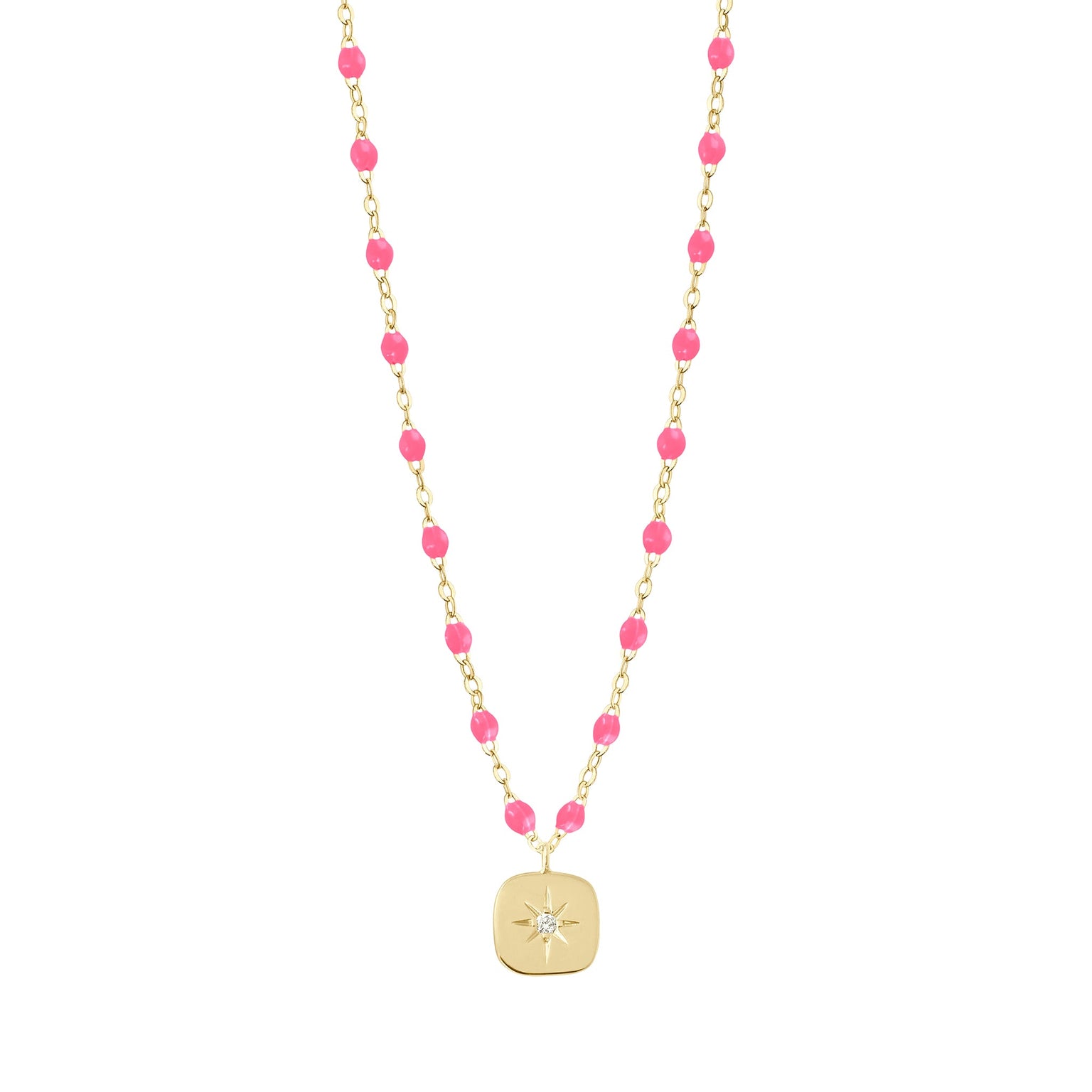 Gigi Clozeau - Miss Gigi Pink diamond necklace, Yellow Gold, 16.5"
