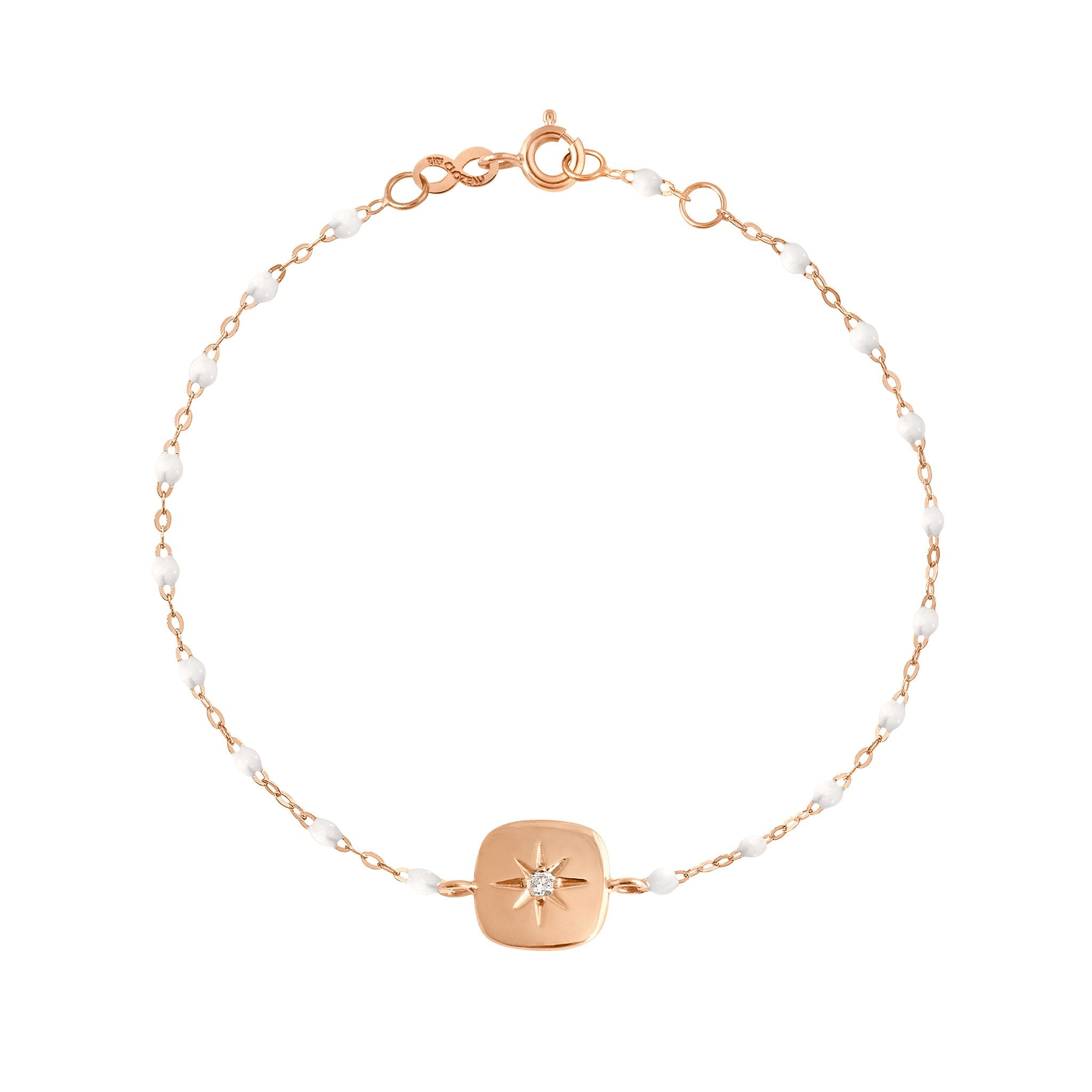 Gigi Clozeau - Miss Gigi White diamond bracelet, Rose Gold, 6.7"