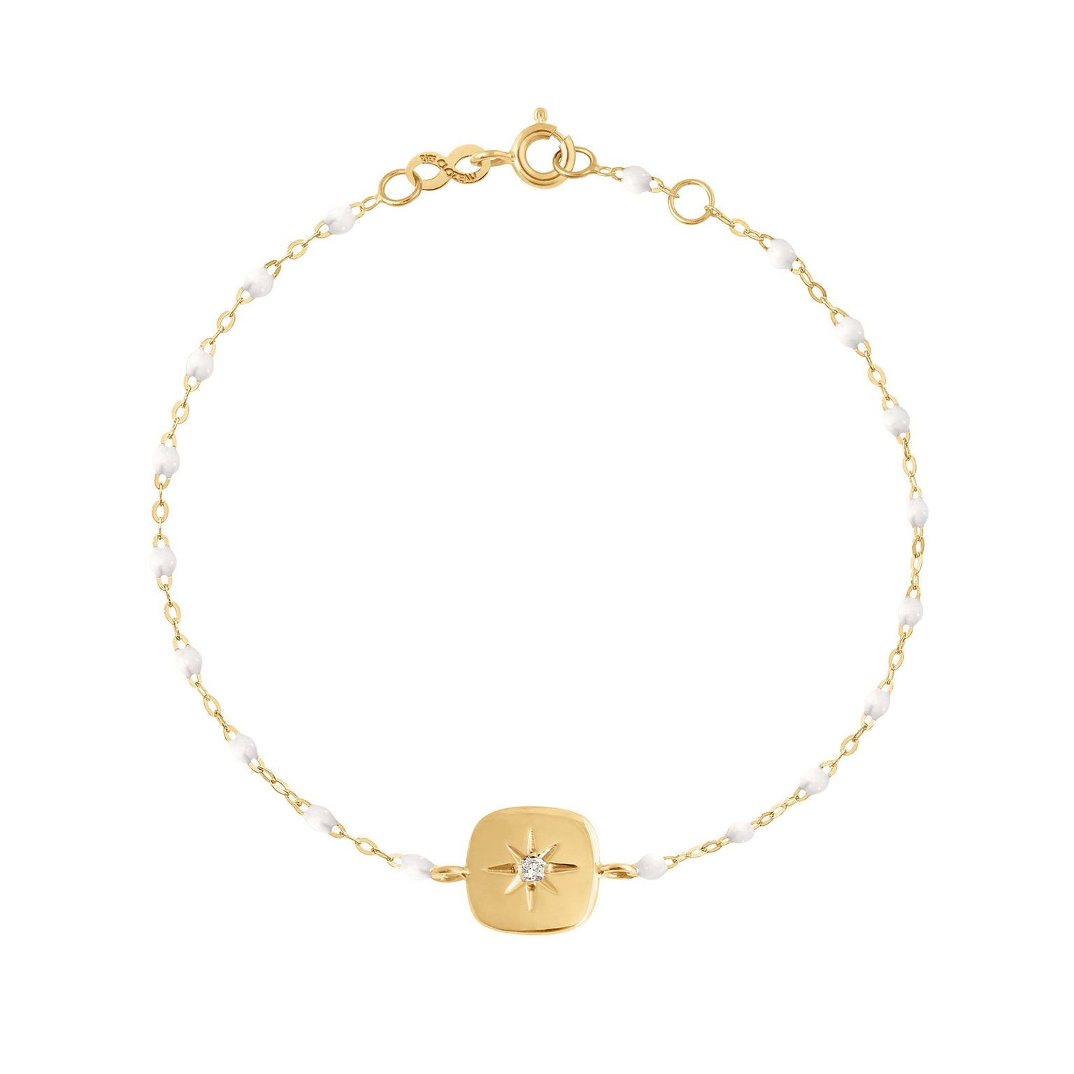 Gigi Clozeau - Miss Gigi White diamond bracelet, Yellow Gold, 6.7"
