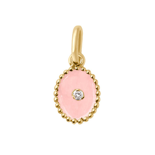 Gigi Clozeau - North Star Baby Pink resin pendant, Yellow Gold