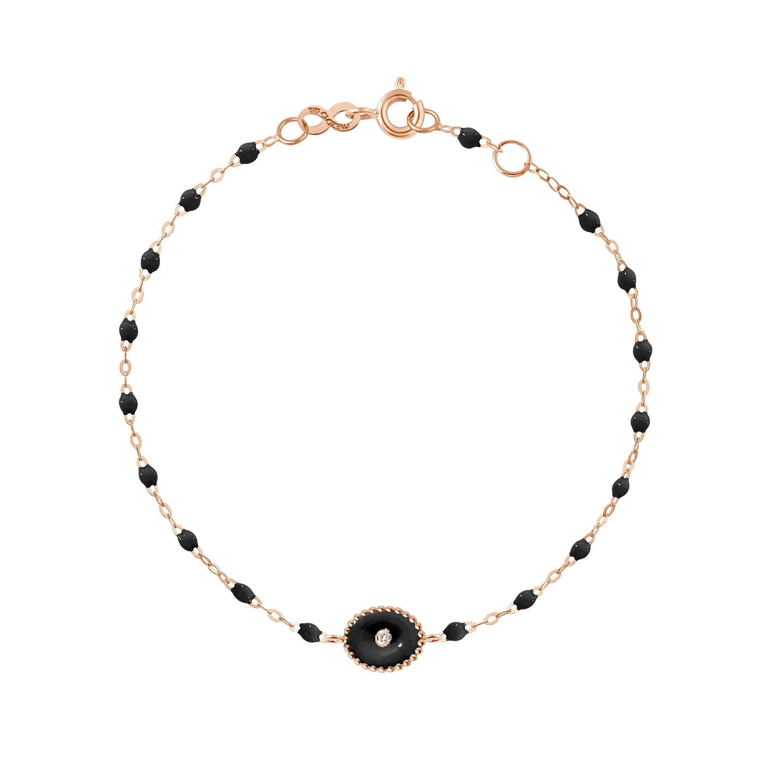 Gigi Clozeau - North Star Classic Gigi Black diamond bracelet, Rose Gold, 6.7"