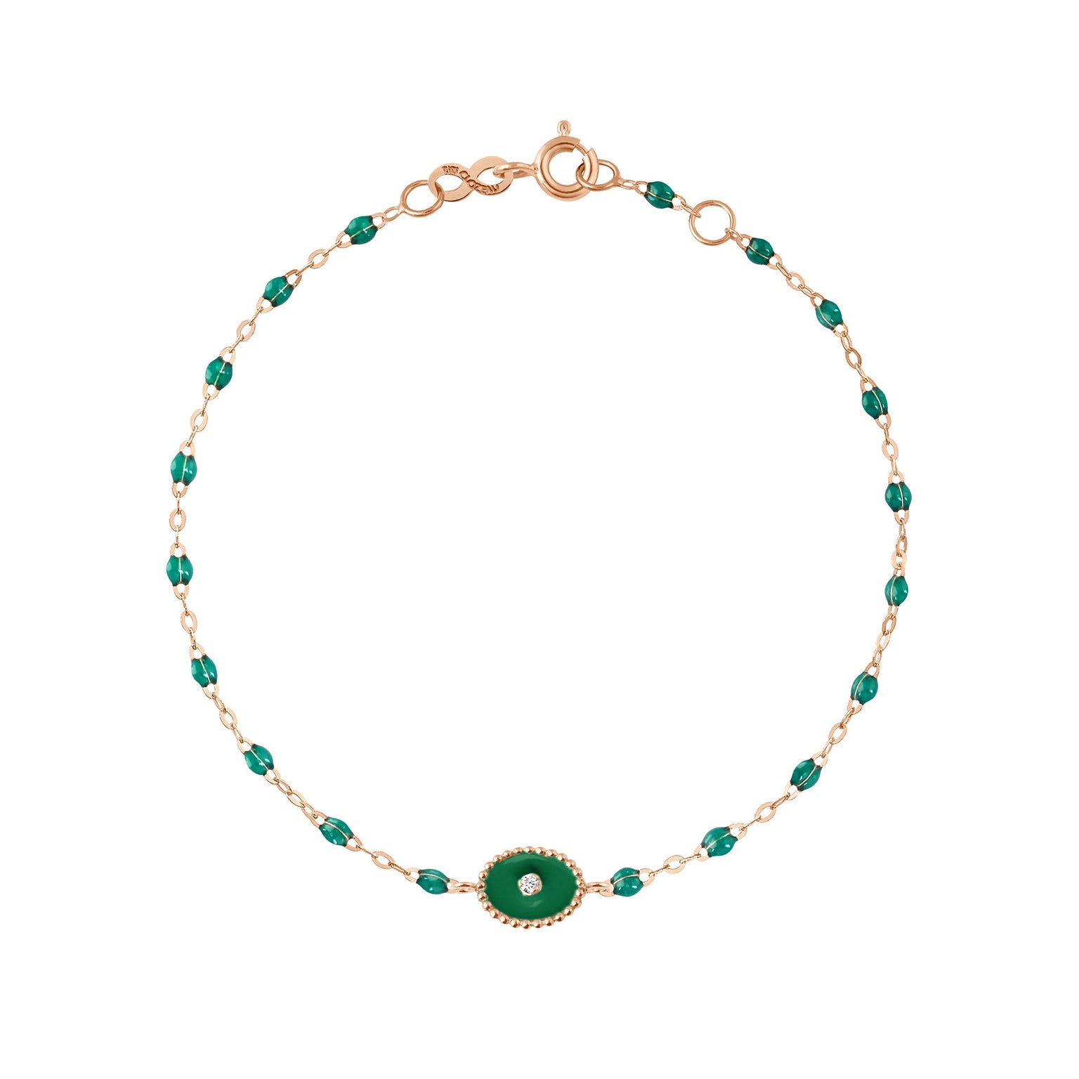 Gigi Clozeau - North Star Classic Gigi Emerald diamond bracelet, Rose Gold, 6.7"