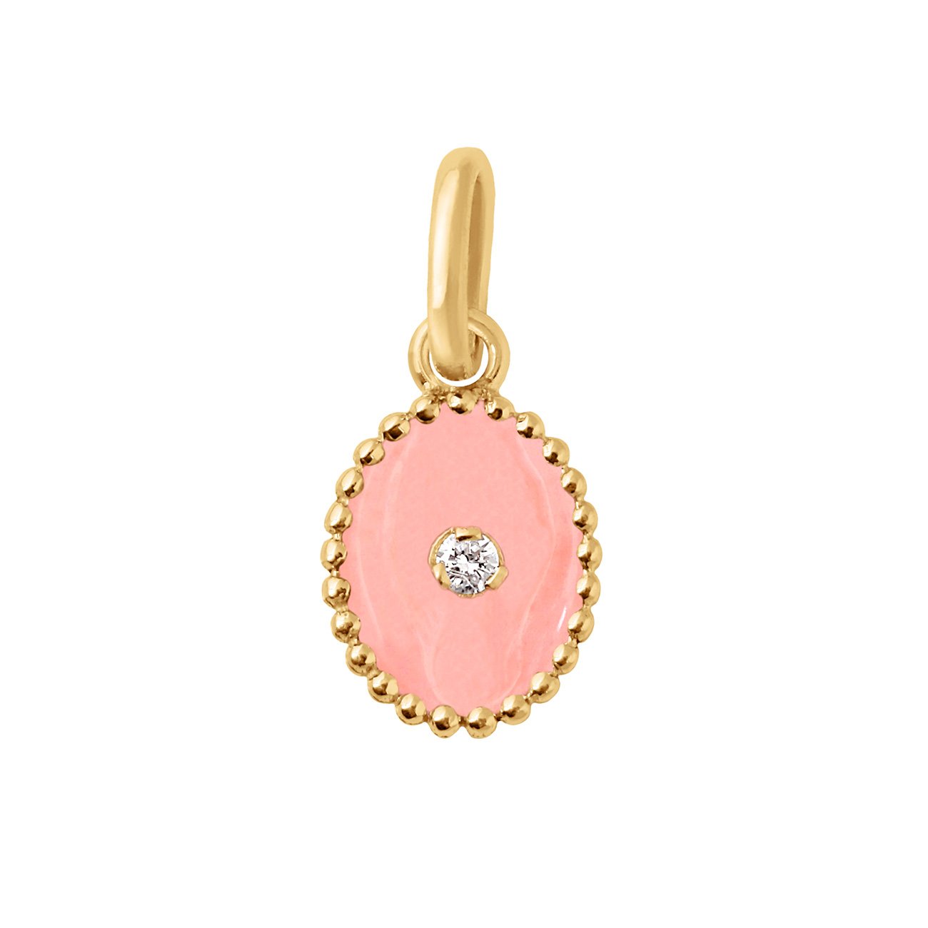 Gigi Clozeau - North Star Saumon resin pendant, Yellow Gold