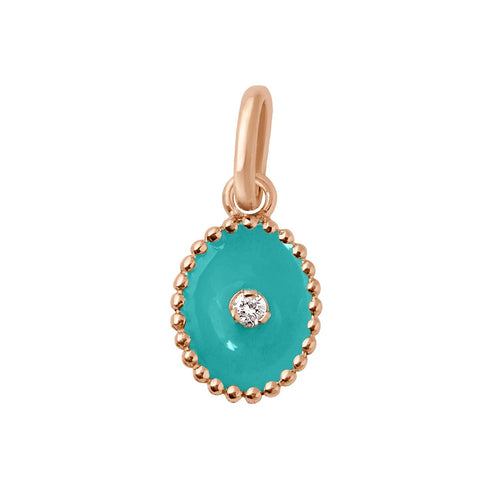 Gigi Clozeau - North Star Turquoise Green resin pendant, Rose Gold