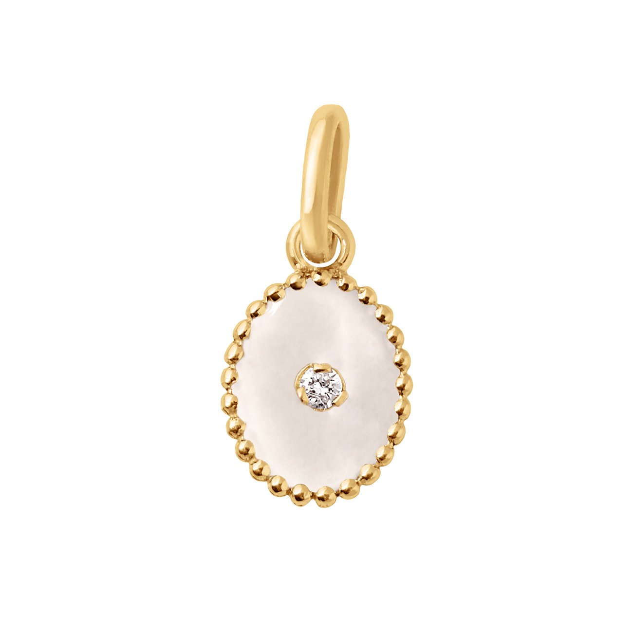 Gigi Clozeau - North Star White resin pendant, Yellow Gold