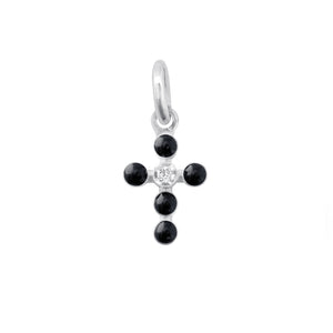 Gigi Clozeau - Pearled Cross Diamond Pendant, Black, White Gold