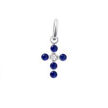 Gigi Clozeau - Pearled Cross Diamond Pendant, Lapis, White Gold