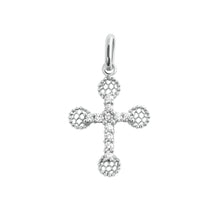 Gigi Clozeau - Petite Lace Cross diamond pendant, White Gold