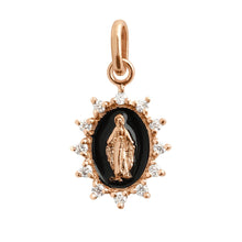 Gigi Clozeau - Petite Madone Supreme Black resin diamond pendant, Rose Gold