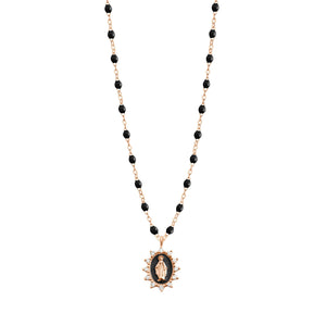 Gigi Clozeau - Petite Madone Supreme Black diamond necklace, Rose Gold, 16.5"