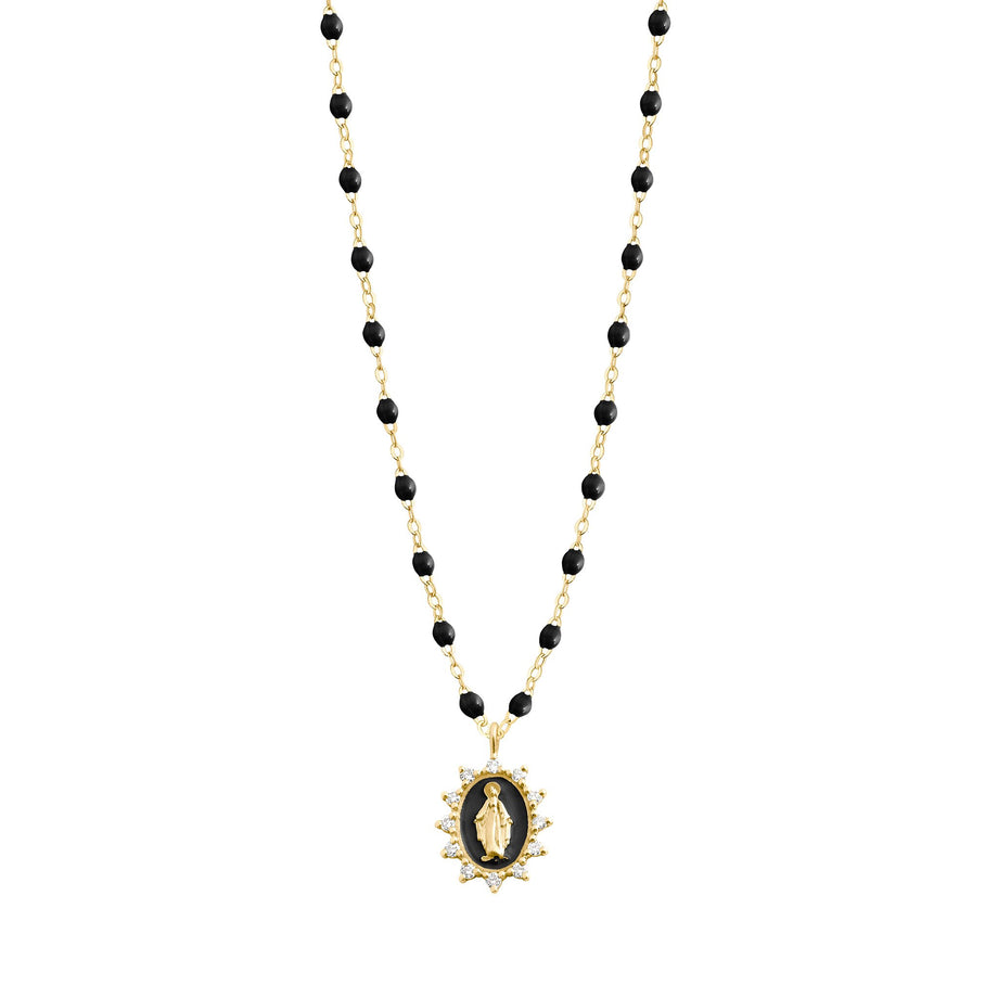 Gigi Clozeau - Petite Madone Supreme Black diamond necklace, Yellow Gold, 16.5
