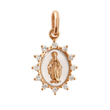 Gigi Clozeau - Petite Madone Supreme White resin diamond pendant, Rose Gold