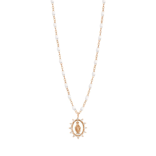 Gigi Clozeau - Petite Madone Supreme White diamond necklace, Rose Gold, 16.5