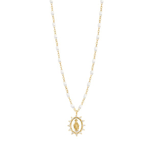 Gigi Clozeau - Petite Madone Supreme White diamond necklace, Yellow Gold, 16.5"