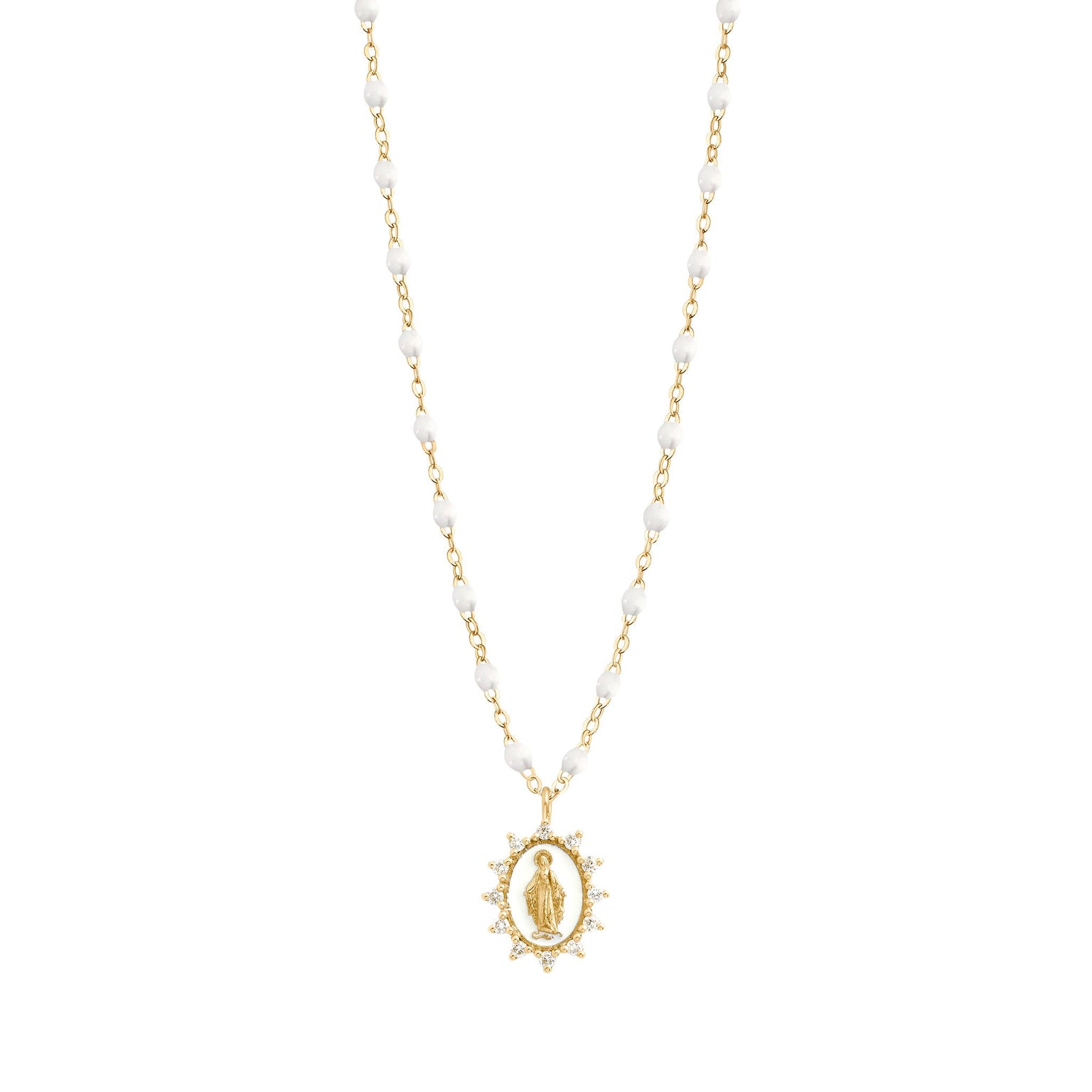 Petite Madone Supreme White diamond necklace Yellow Gold 16.5 Gigi Clozeau Jewelry