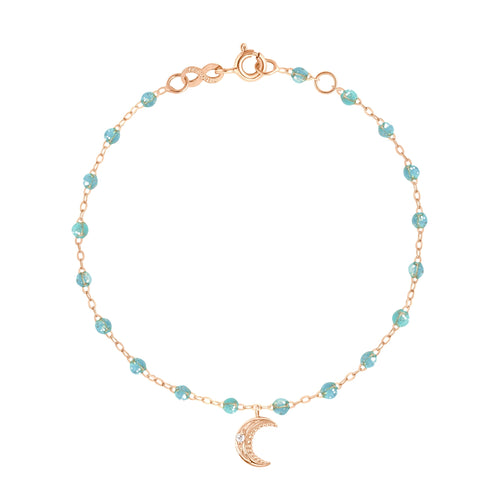 Gigi Clozeau - Petite Moon Classic Gigi Aqua diamond bracelet, Rose Gold, 6.7