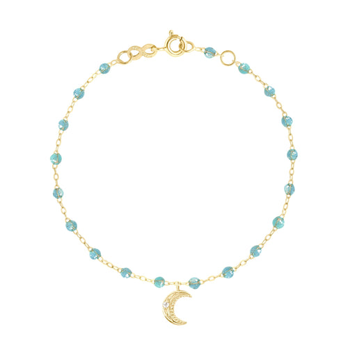 Gigi Clozeau - Petite Moon Classic Gigi Aqua diamond bracelet, Yellow Gold, 6.7