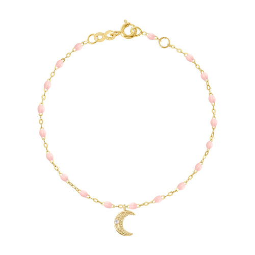 Gigi Clozeau - Petite Moon Classic Gigi Baby Pink diamond bracelet, Yellow Gold, 6.7