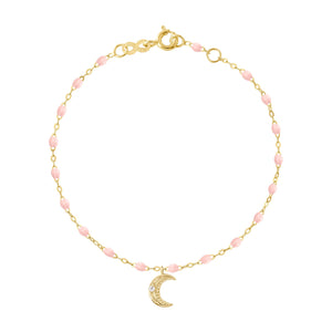Gigi Clozeau - Petite Moon Classic Gigi Baby Pink diamond bracelet, Yellow Gold, 6.7"