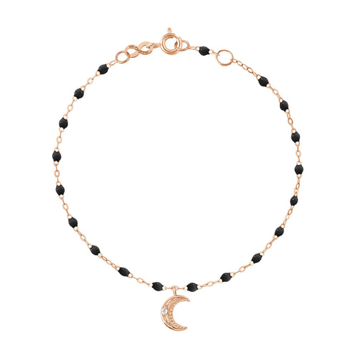 Gigi Clozeau - Petite Moon Classic Gigi Black diamond bracelet, Rose Gold, 6.7