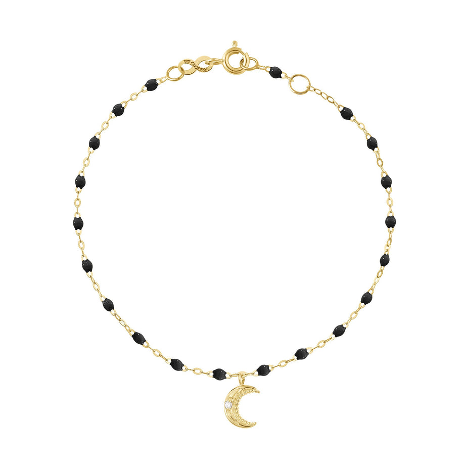 Gigi Clozeau - Petite Moon Classic Gigi Black diamond bracelet, Yellow Gold, 6.7